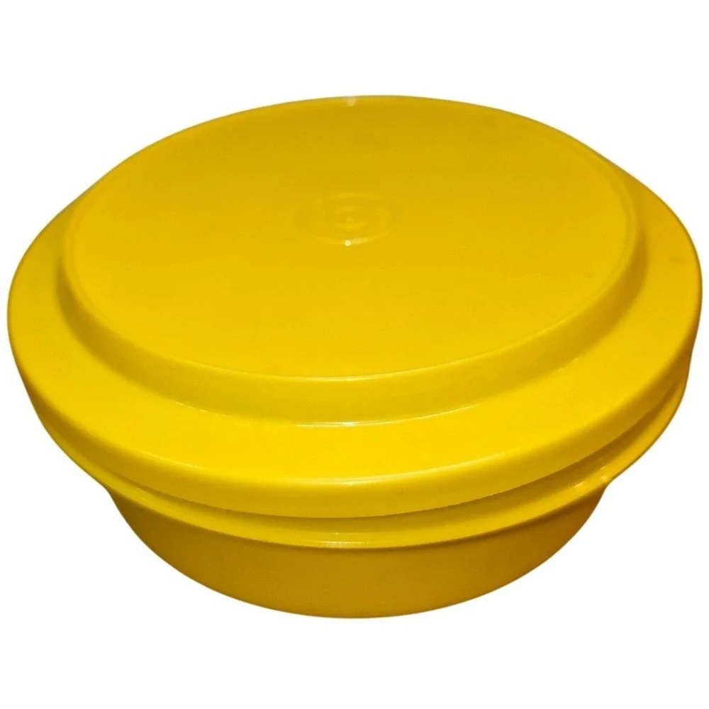 Vintage Tupperware‎ 1207 Yellow Bowl Container with Lid